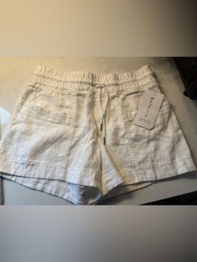 Athleta white 4 inch Cabo Linen Drawstring Shorts